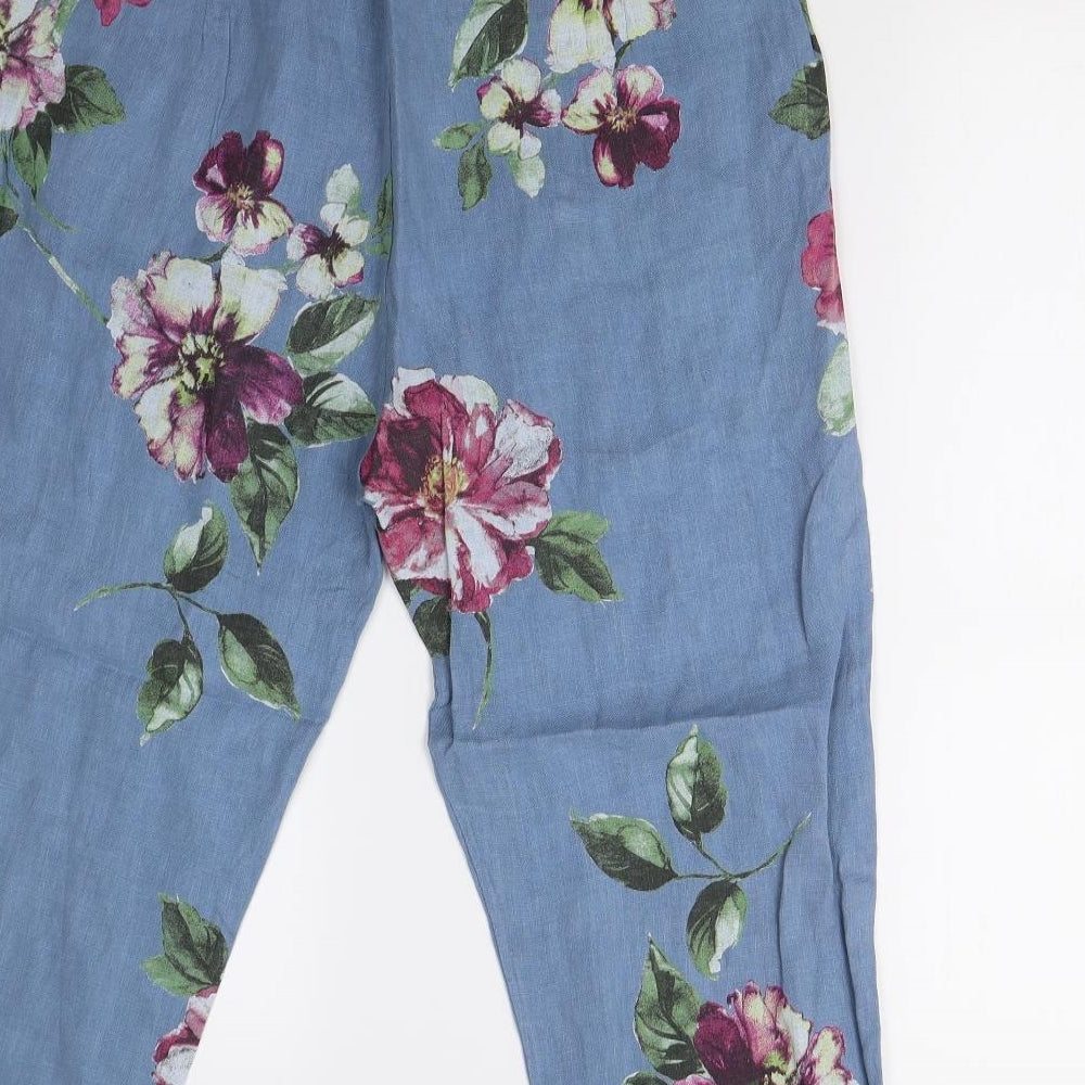 Womens UK Size 12 Preworn Regular Fit Blue Trousers