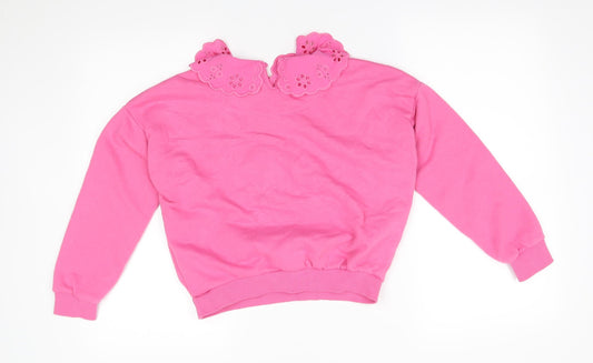 F&F Girls Pink Pullover Jumper Size 9-10 Years