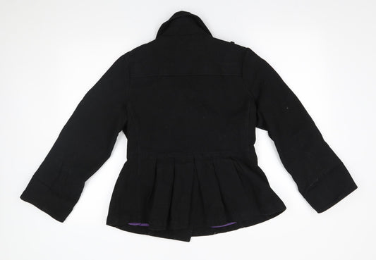 Womens UK Size 12 HOOCH Black Pea Coat
