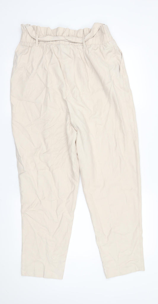 New Look Womens Beige Trousers Size 14 L25 in -