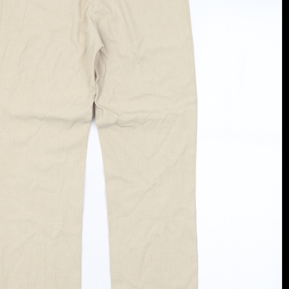 Womens UK Size 10 M&S Regular Fit Beige Trousers