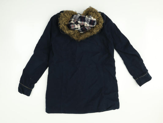 Womens UK Size 12 Internationale Blue Parka Coat