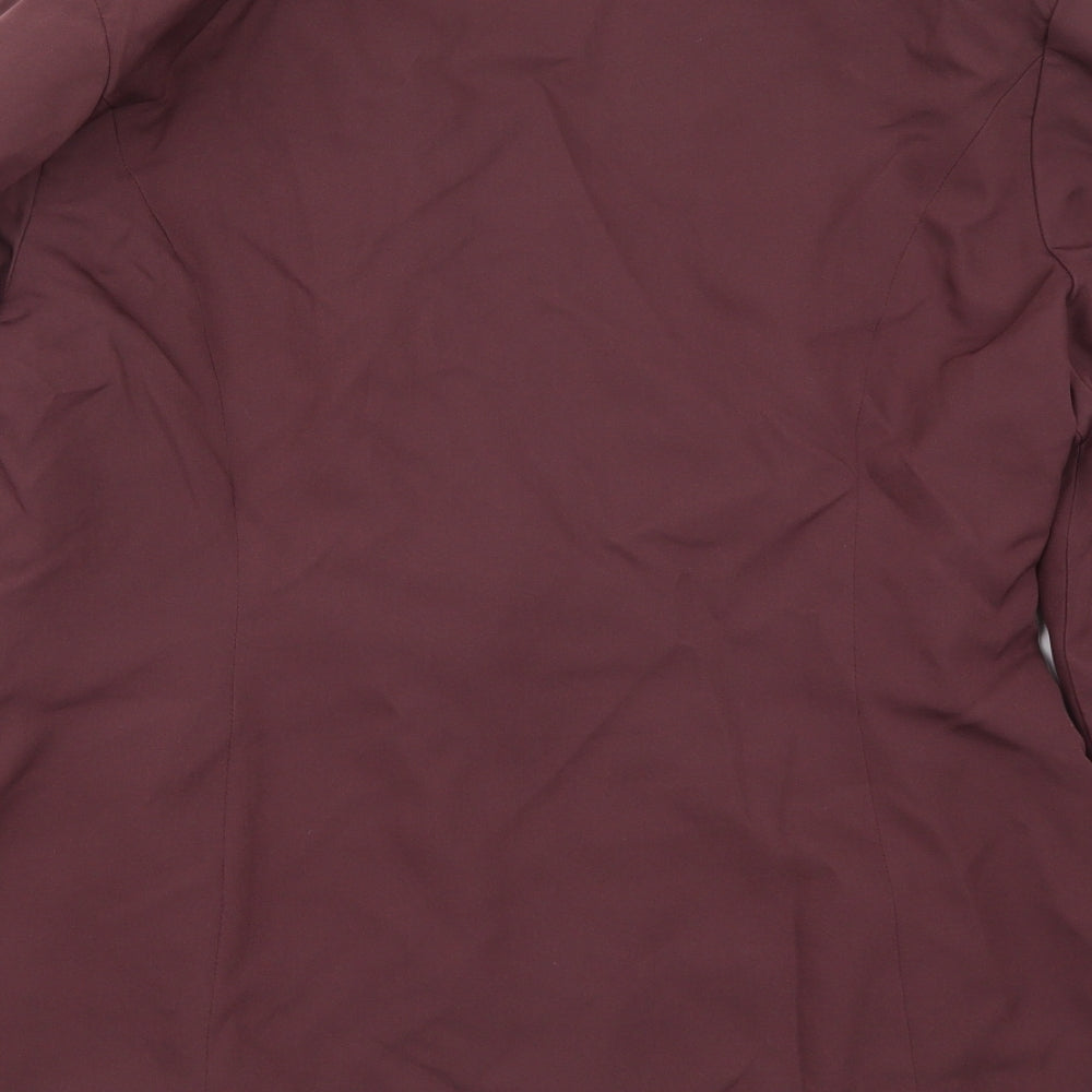 Brand and care label for Missguided women’s purple jacket suit jacket, size UK 18