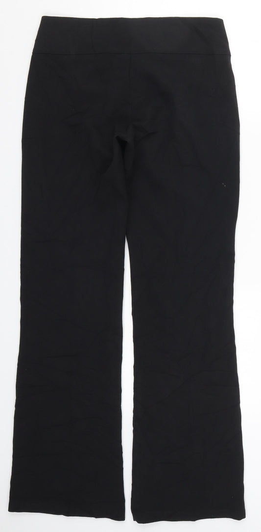 Womens UK Size 8 Reverse Regular Fit Black Trousers