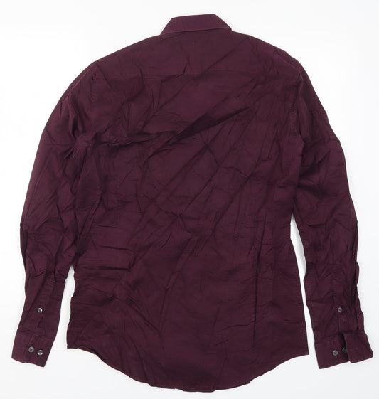 Tiger Mens Purple Button-Up Size L