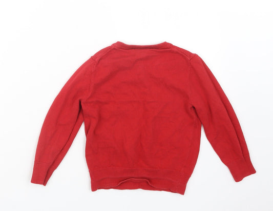 Gap Boys Red Knit Pullover Jumper Size 4 Years