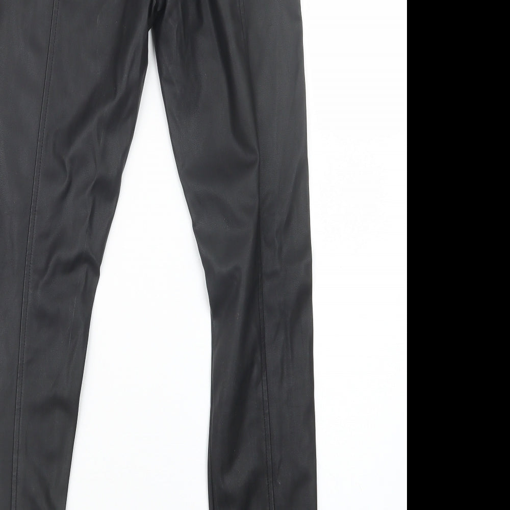 Womens UK Size XS Glamorous Regular Fit Black Trousers