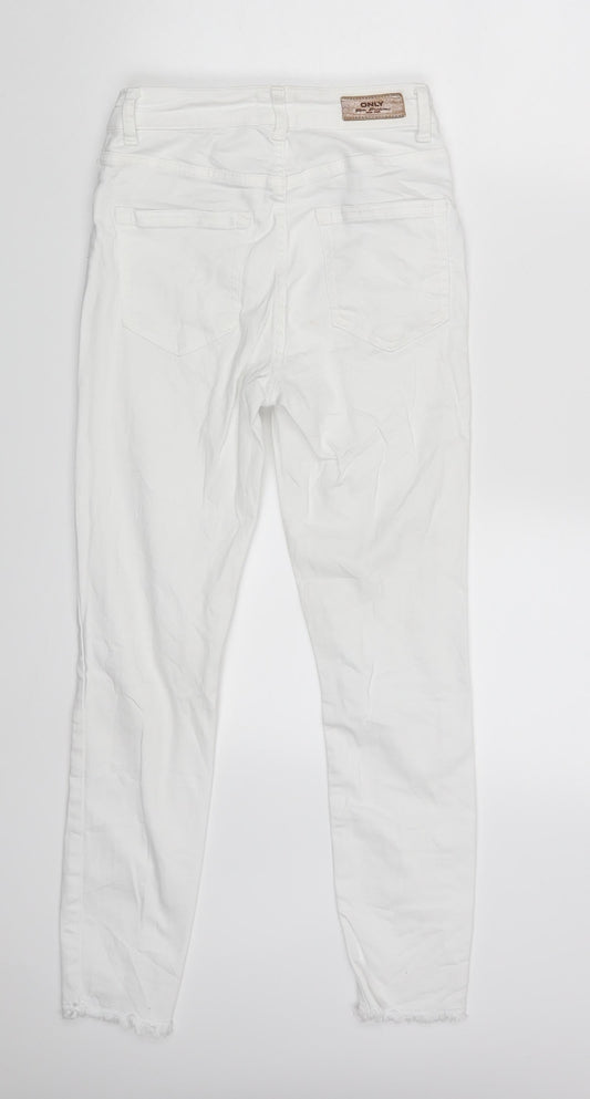 Only Womens White Denim Skinny Jeans Size 24 in L25 in
