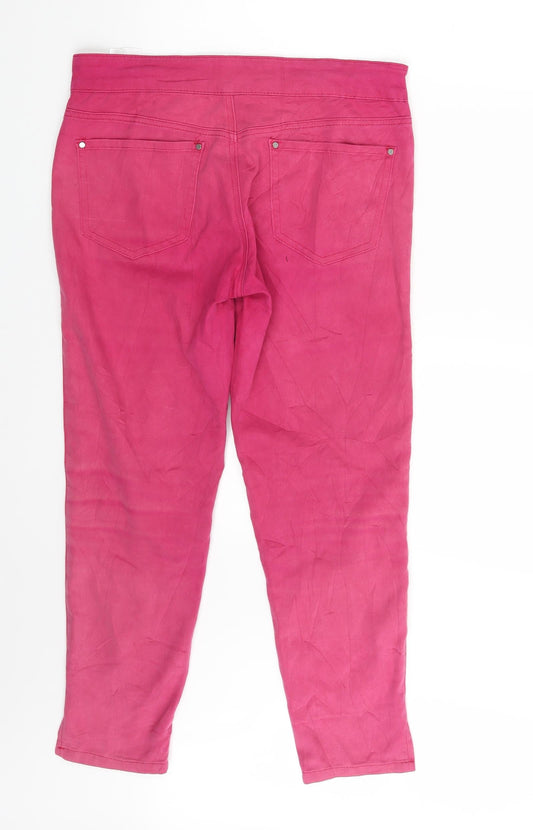 Vert de Womens Pink Denim Capri Trousers Size M L25 in