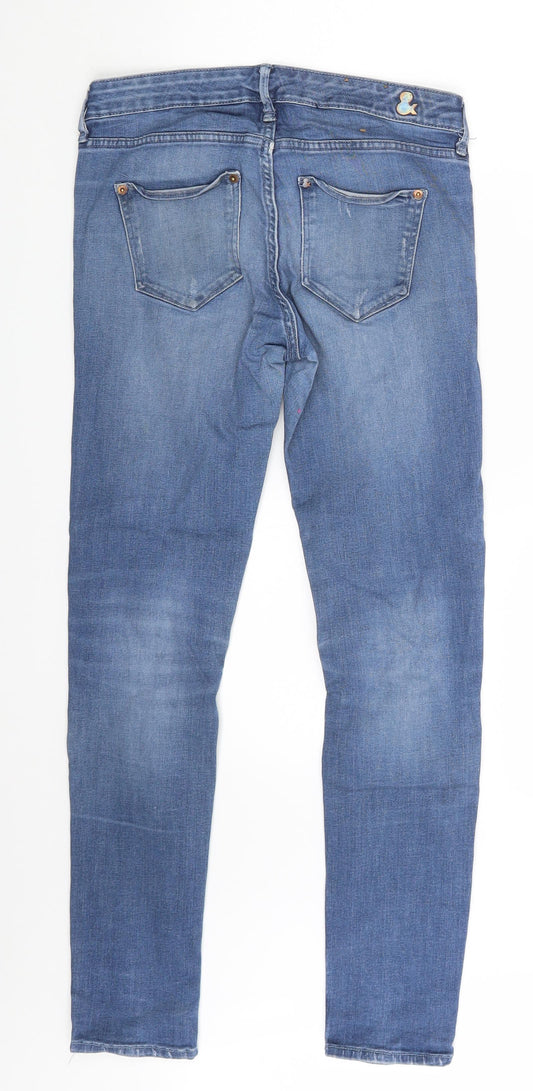 H&M Womens Blue Denim Skinny Jeans Size 26 in L27 in