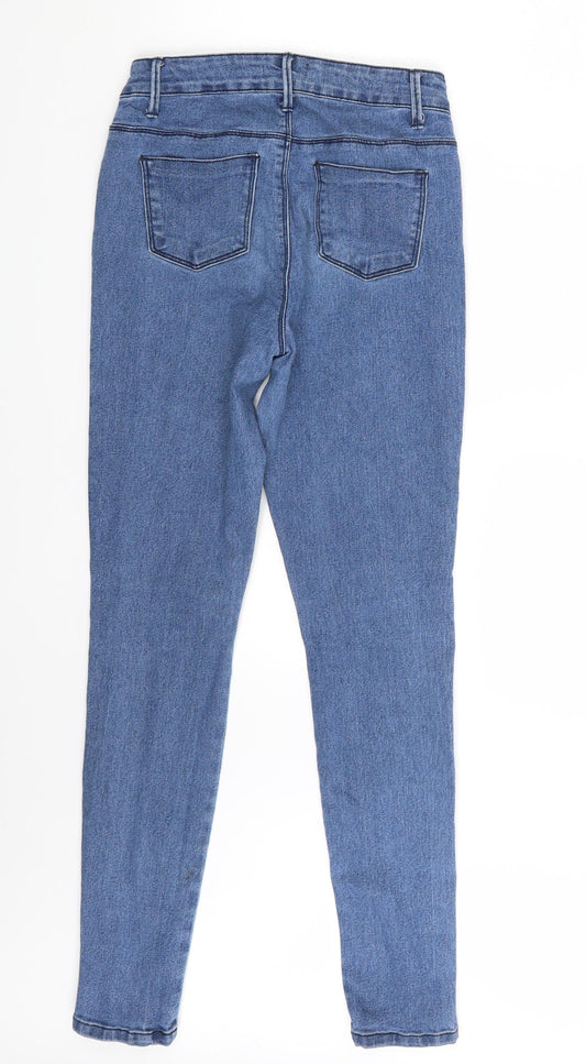 Boohoo Womens Blue Denim Skinny Jeans Size 8 L29 in