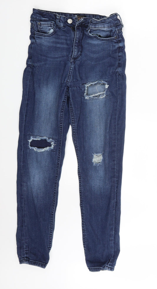 Womens UK Size 10 F&F Slim Fit Tapered Blue Jeans