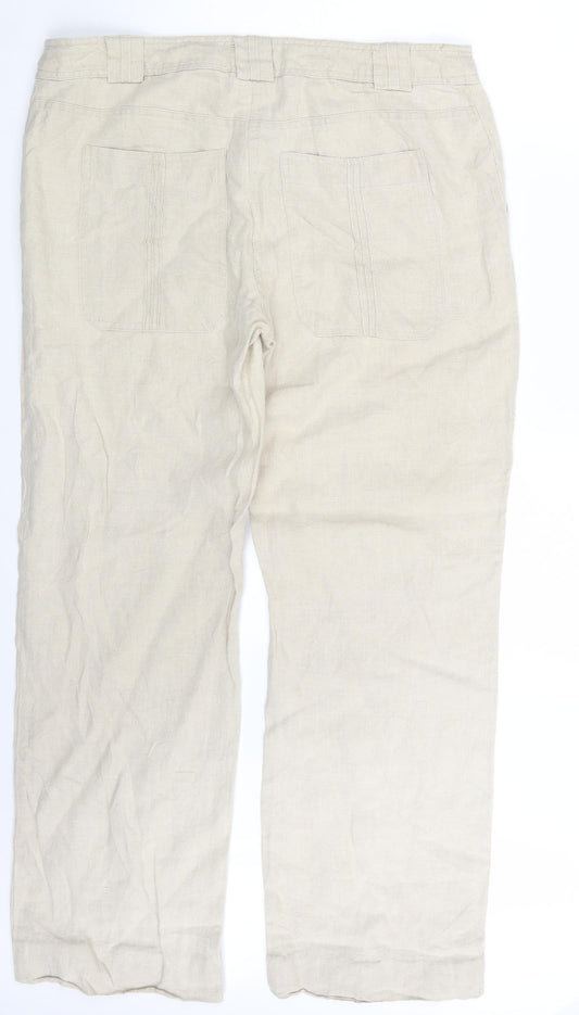 Popin Womens Beige Trousers Size XL L32 in