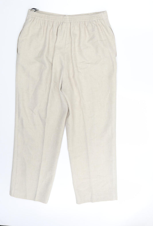 Womens UK Size 14 BHS Regular Fit Dress Pants Beige Trousers