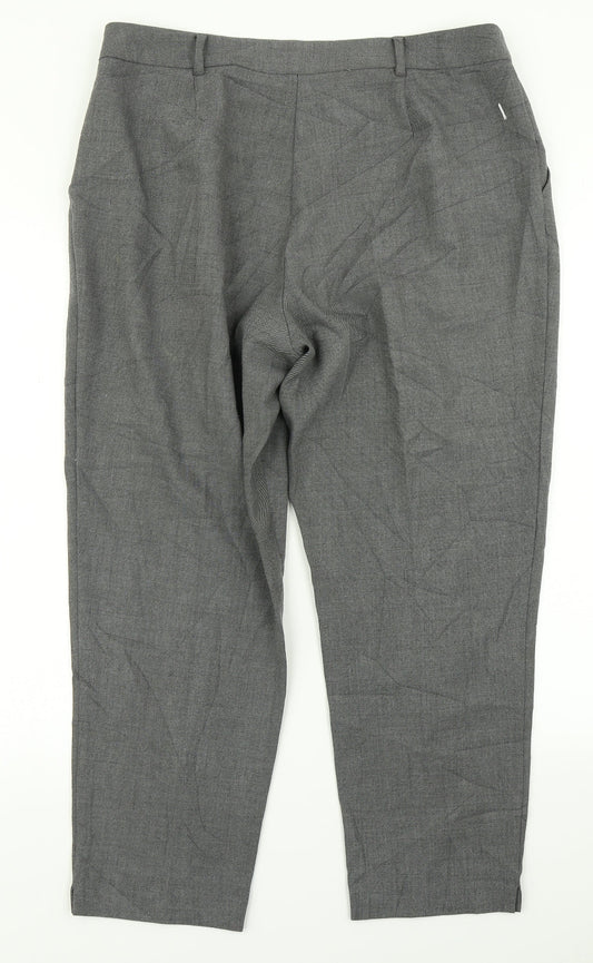F&F Womens Grey Dress Pants Trousers Size 16 L24 in