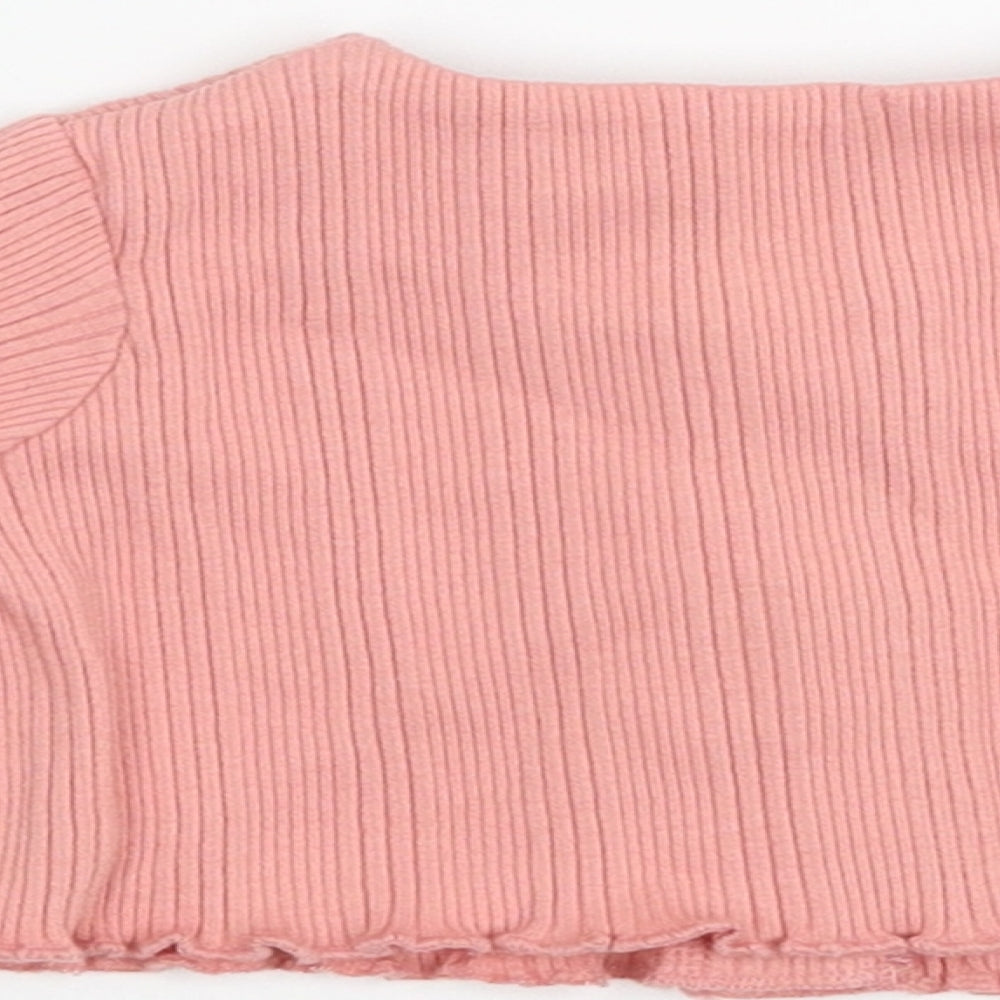 Brand and care label for George girls’ pink jersey cardigan jumper one size