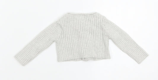 NEXT Girls Grey Knit Cardigan Jumper Size 0-3 Months