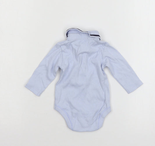 Nutmeg Boys Blue Colourblock Jersey Babygrow One-Piece Size Newborn