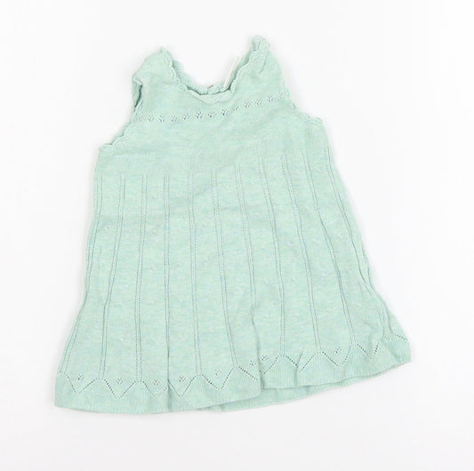 NEXT Girls Green Jersey Jumper Dress Size 3-6 Months