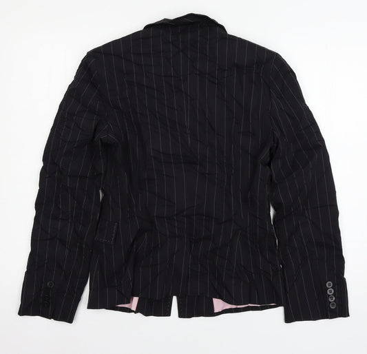Marks and Spencer Womens Black Striped  Jacket Suit Jacket Size 10
