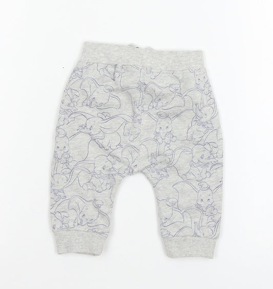 George Boys Grey Geometric Jersey Jogger Trousers Size 0-3 Months - Dumbo