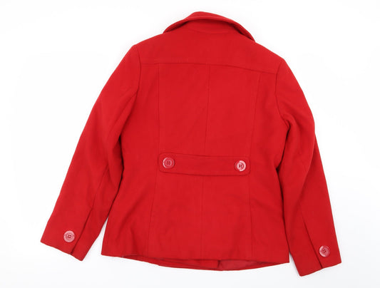 Autonomy Womens Red Overcoat Coat Size 12