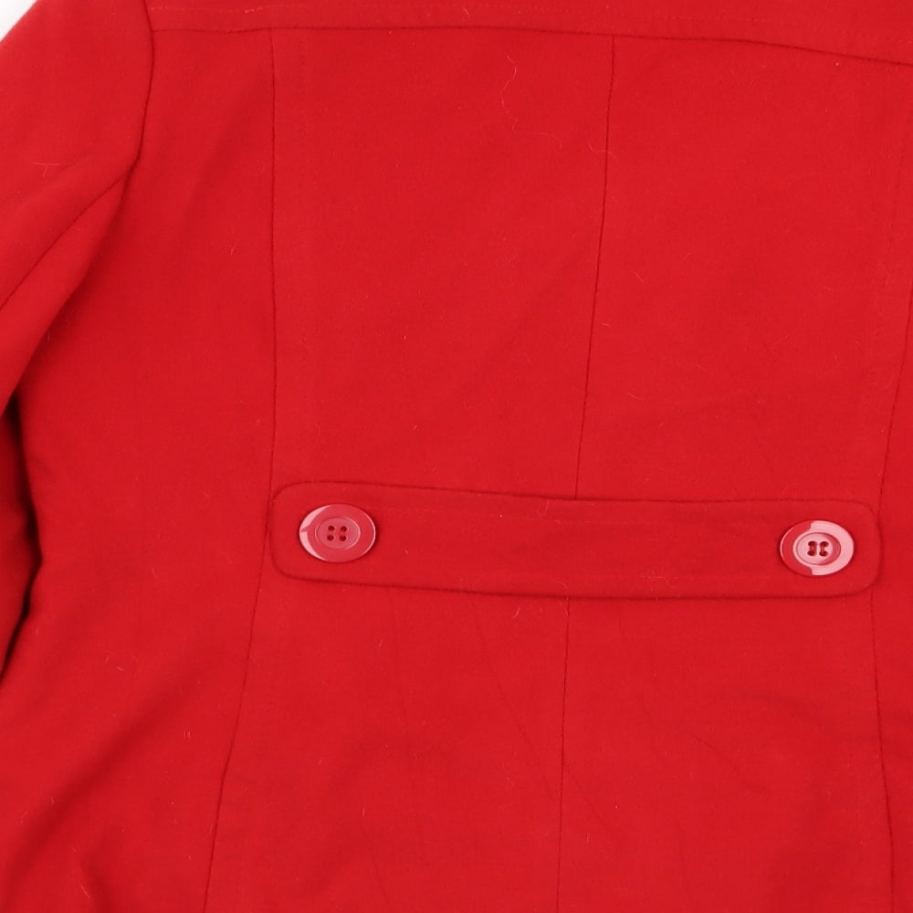 Autonomy Womens Red Overcoat Coat Size 12