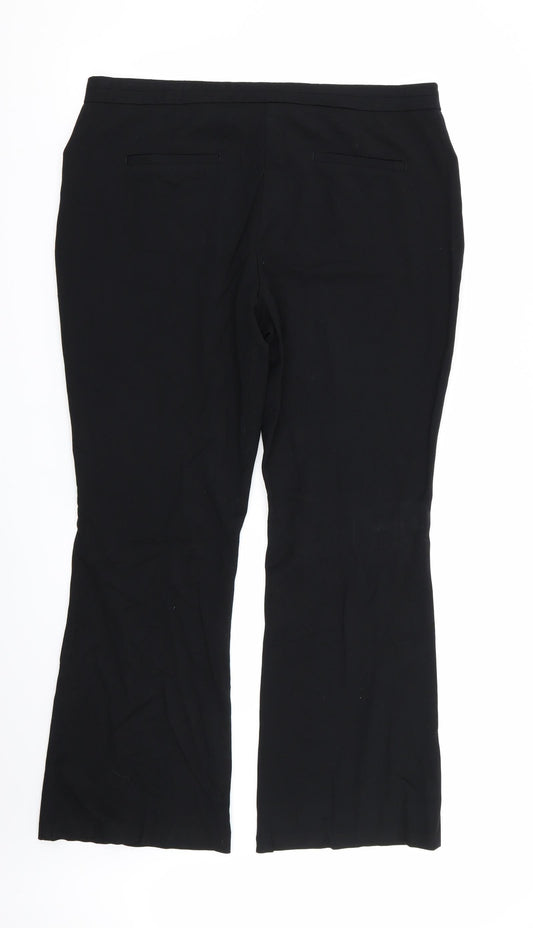 Womens UK Size 16 M&S Regular Fit Black Trousers