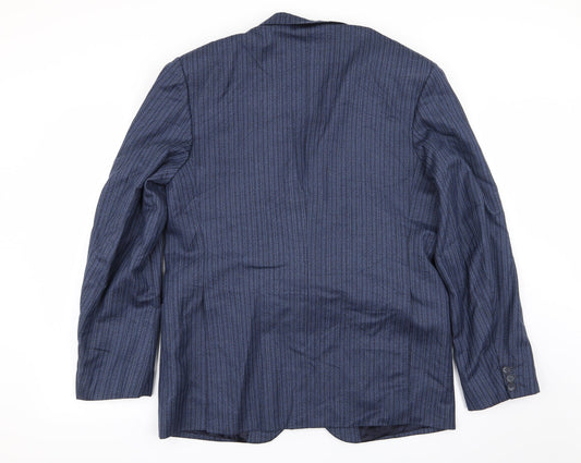 Reid & Taylor Mens Blue Striped Jacket Blazer Size 40