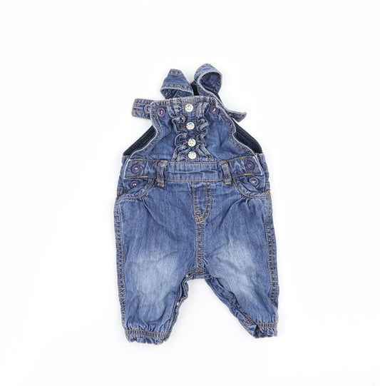m Girls Blue Dungaree One-Piece One Size