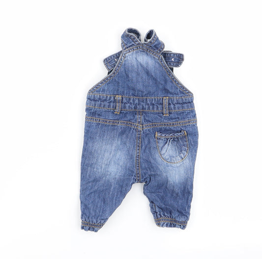 m Girls Blue Dungaree One-Piece One Size