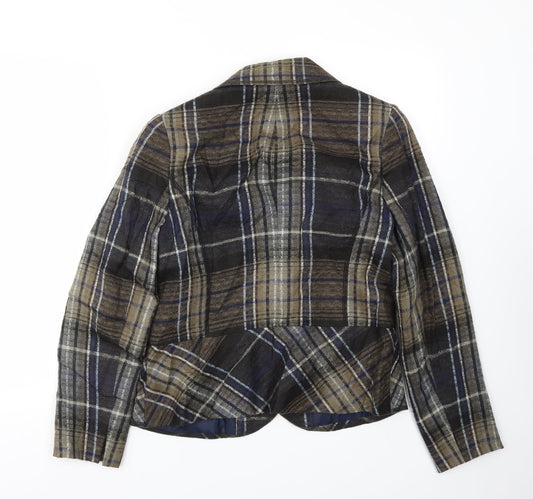 Oscan B Womens Multicoloured Check Jacket Blazer Size 12