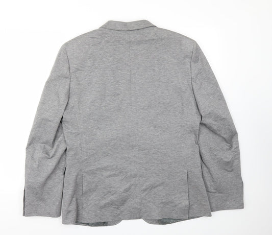 EASY Womens Grey Jacket Blazer Size L