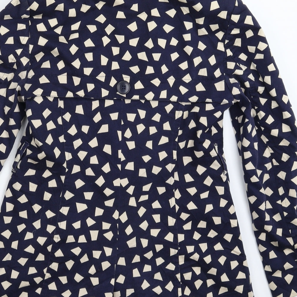 Womens UK Size 10 Debenhams Blue Pea Coat