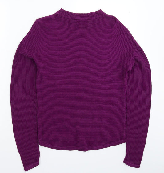 Garcia Womens Purple Knit Pullover Jumper Size XS
