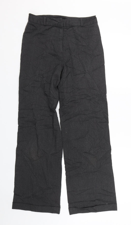 Womens UK Size 10 Warehouse Regular Fit Black Trousers