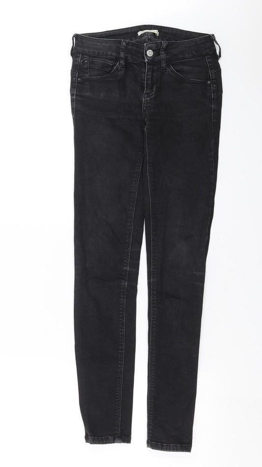 Womens UK Size 6 Pull&Bear Extra-Slim Fit Skinny Black Jeans