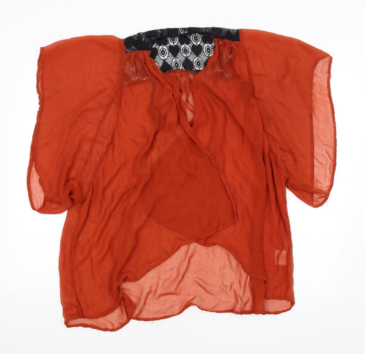 Miso Womens Orange Wrap Jumper Size 8