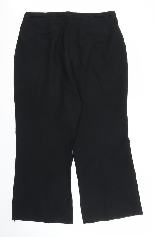 Womens UK Size 16 South Regular Fit Black Trousers