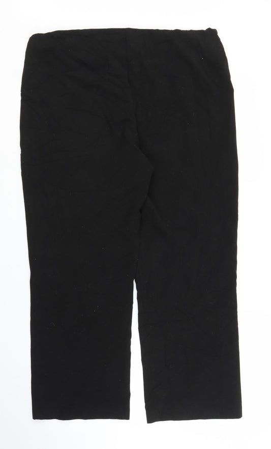 Auton Womens Black Trousers Size 16 L25 in