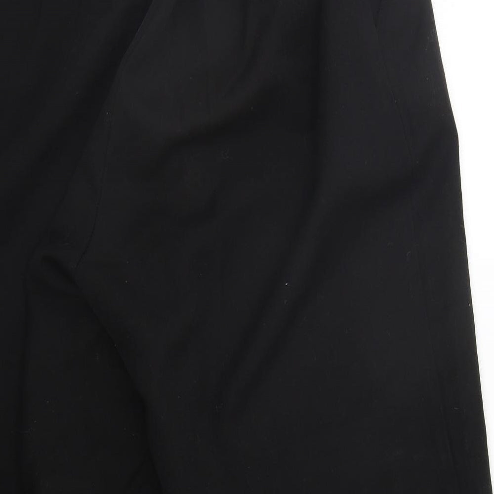 Womens UK Size 14 Preworn Regular Fit Black Trousers