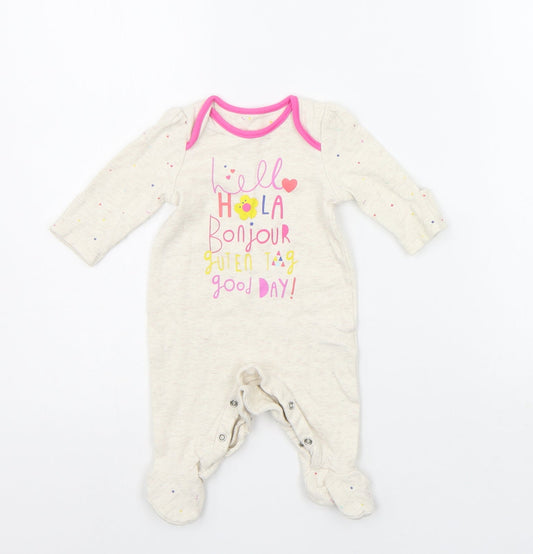 Mothercare Baby Beige Geometric Babygrow One-Piece Size 0-3 Months