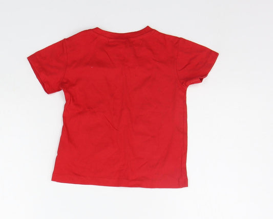 Babytown Boys Red Basic Polo Size 12-18 Months - CHRISTMAS