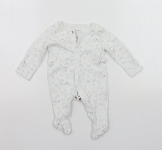 F&F Baby White Geometric Babygrow One-Piece Size 0-3 Months