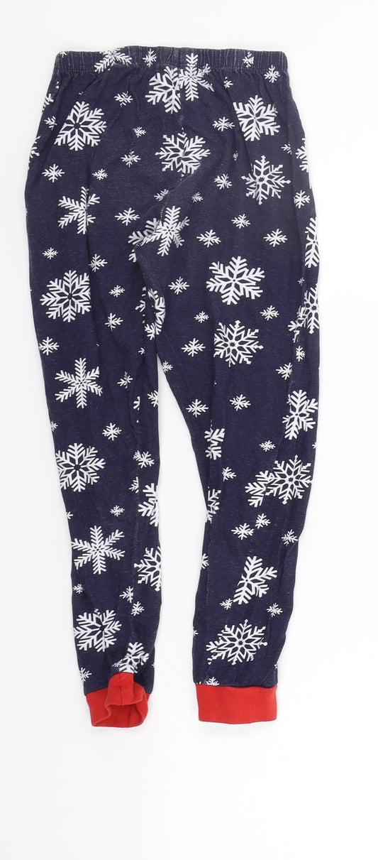 B&M Girls Blue Geometric Top Pyjama Pants Size 7-8 Years - SNOW FLAKE