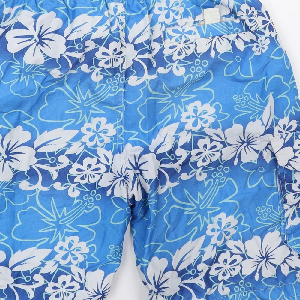 Cedar Wood State Mens Blue Geometric Sweat Shorts Size S