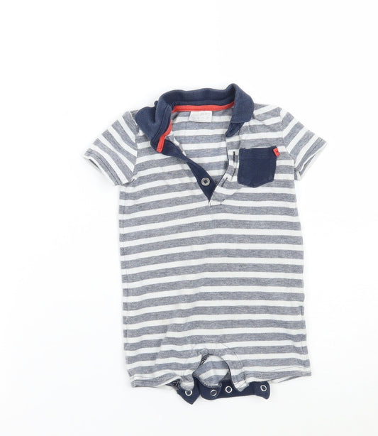 F&F Baby White Striped Babygrow One-Piece Size 6-9 Months