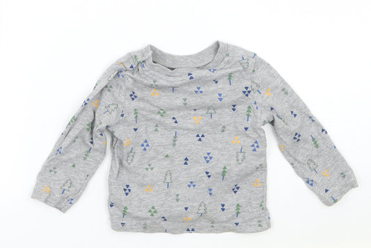 TU Boys Grey Geometric Basic T-Shirt Size 3-6 Months
