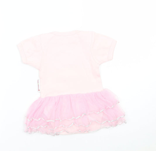 Beauty And The Bib Girls Pink Babygrow One-Piece Size 6-9 Months