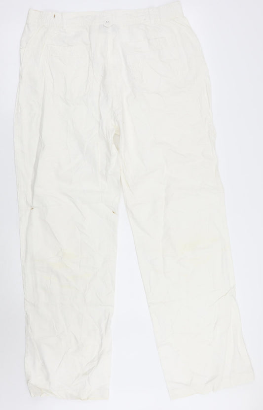 Womens UK Size 18 Canda Regular Fit White Trousers